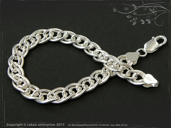 Double curb chain bracelets 925 sterling silver width 8,5mm  massiv