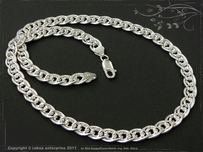 Double curb chains 925 sterling silver width 8,5mm  massiv