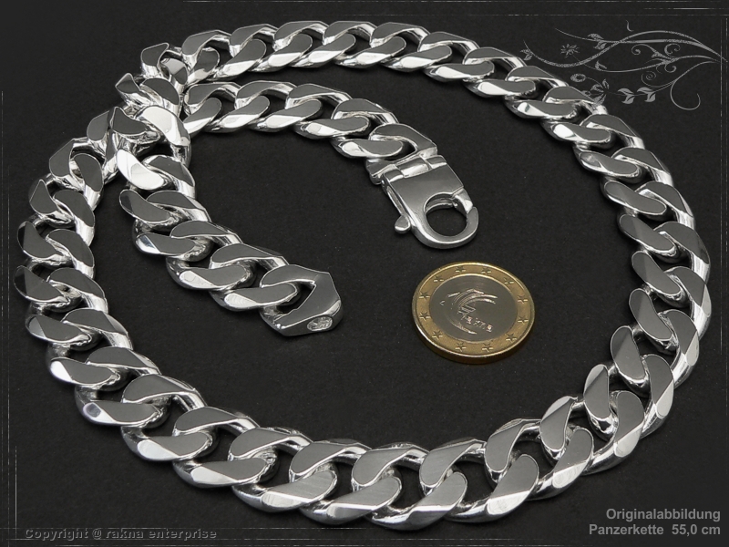 Curb chains 925 sterling silver width 16,5mm  massiv